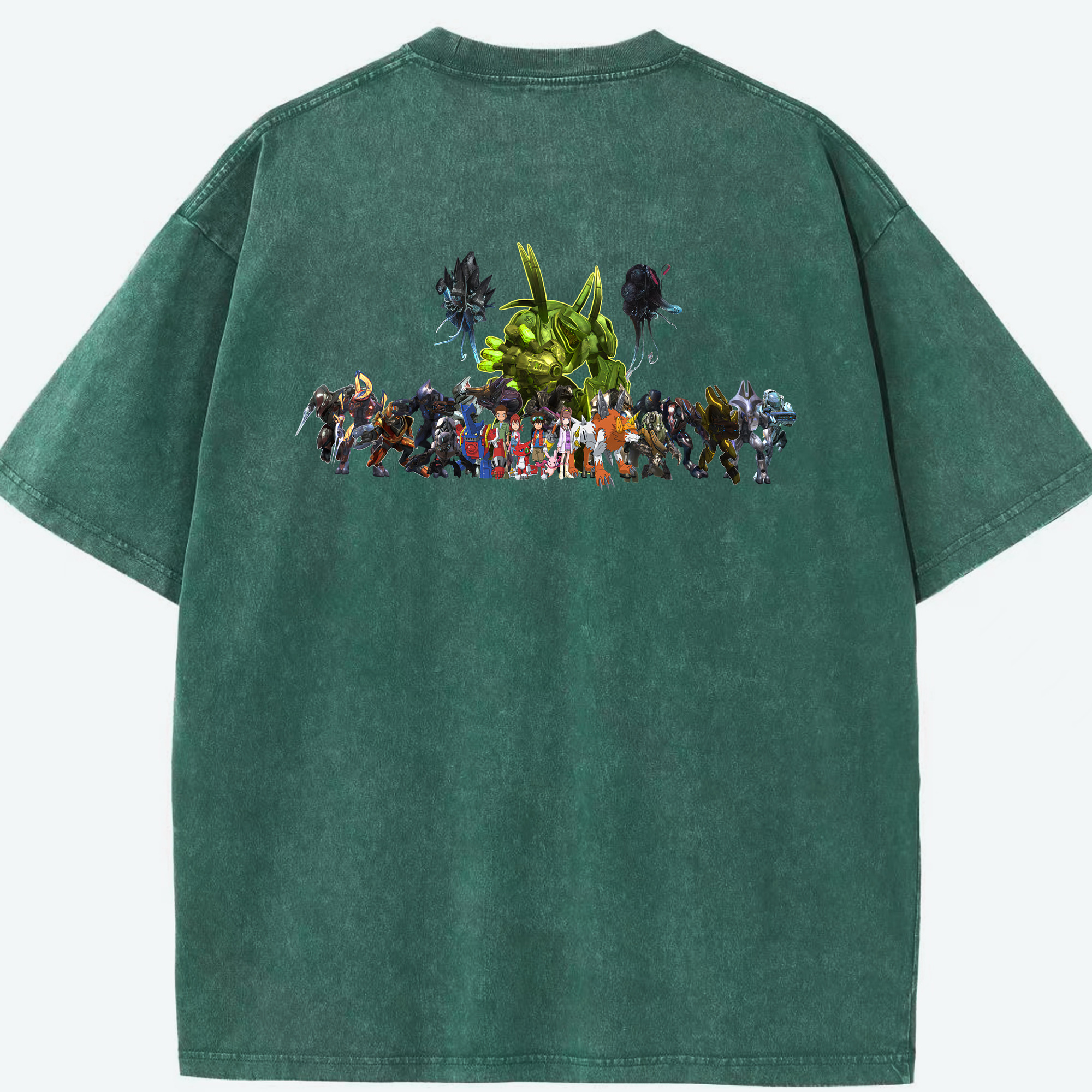 （画像用） Digimon デジタルモンスター/デジモン 綿100% ヴィンテージ風 半袖Tシャツ（背面プリント）